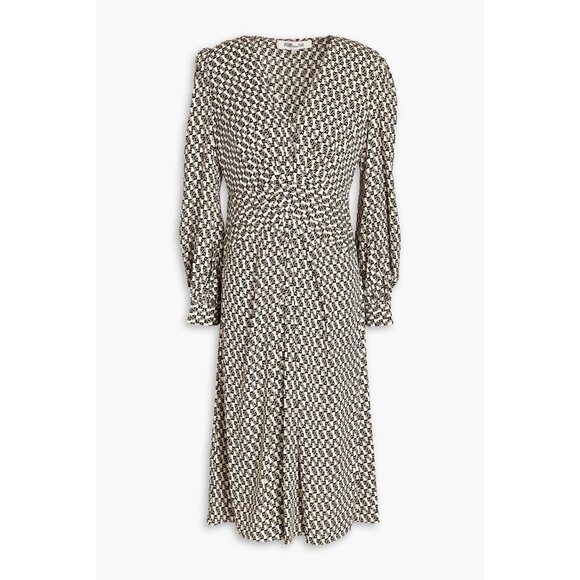 Diane Von Furstenberg Hecuba Twill Blend Midi Dress - Picture 3 of 9